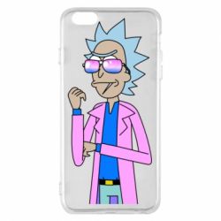 Чехол для iPhone 6 Plus/6S Plus Рик и Морти розовый плащ - PrintSalon
