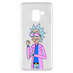 Чехол для Samsung A8 2018 Рик и Морти розовый плащ - PrintSalon