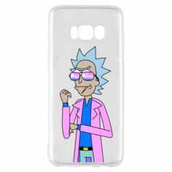 Чехол для Samsung S8 Рик и Морти розовый плащ - PrintSalon