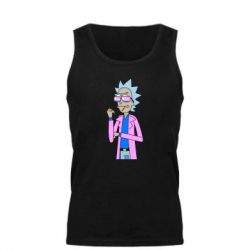 Мужская майка Рик и Морти розовый плащ - PrintSalon