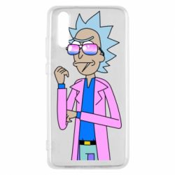 Чехол для Huawei P20 Рик и Морти розовый плащ - PrintSalon