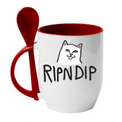 Чашка с ложкой Ripndip and cat - PrintSalon