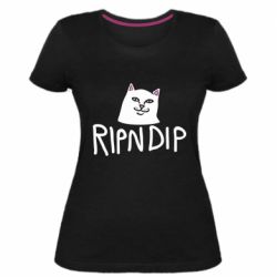 Женская премиум футболка Ripndip and cat - PrintSalon