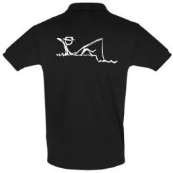 Мужское поло Рисунок Рыбалка - PrintSalon