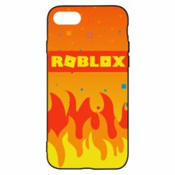 Чехол для iPhone 7 Roblox and fire background - PrintSalon