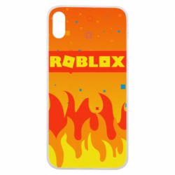 Чехол для iPhone Xs Max Roblox and fire background - PrintSalon
