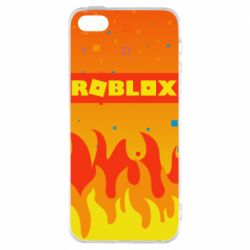 Чехол для iPhone5/5S/SE Roblox and fire background - PrintSalon