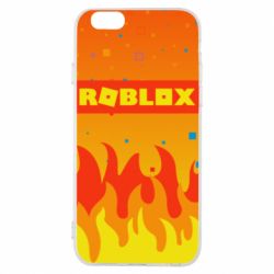 Чехол для iPhone 6/6S Roblox and fire background - PrintSalon
