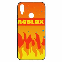 Чехол для Huawei P Smart Plus 2018 Roblox and fire background - PrintSalon