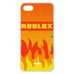 Чехол для Xiaomi Redmi 6A Roblox and fire background