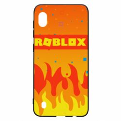 Чехол для Samsung A10 Roblox and fire background - PrintSalon