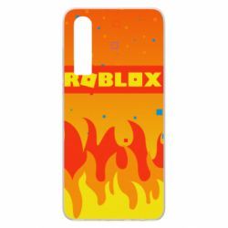 Чехол для Huawei P30 Roblox and fire background - PrintSalon