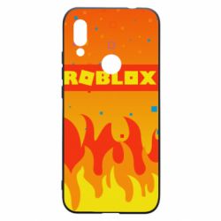 Чехол для Xiaomi Redmi 7 Roblox and fire background - PrintSalon