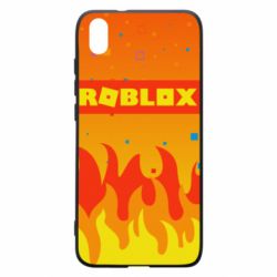 Чехол для Xiaomi Redmi 7A Roblox and fire background - PrintSalon