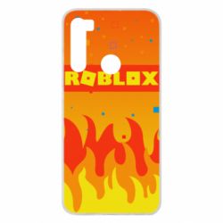 Чехол для Xiaomi Redmi Note 8 Roblox and fire background - PrintSalon