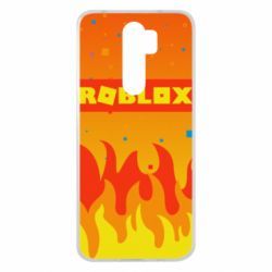 Чехол для Xiaomi Redmi Note 8 Pro Roblox and fire background - PrintSalon