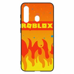 Чехол для Samsung M40 Roblox and fire background - PrintSalon