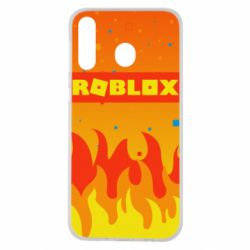Чехол для Samsung M30 Roblox and fire background - PrintSalon