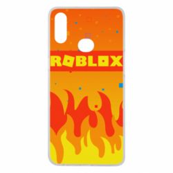 Чехол для Samsung A10s Roblox and fire background - PrintSalon