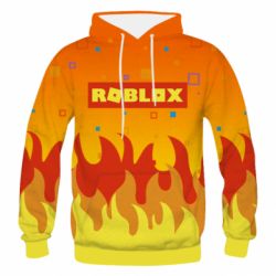 Мужское 3D худи Roblox and fire background - PrintSalon
