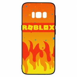 Чехол для Samsung S8 Roblox and fire background - PrintSalon