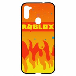 Чехол для Samsung A11/M11 Roblox and fire background - PrintSalon