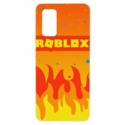 Чехол для Samsung A32 4G Roblox and fire background - PrintSalon