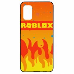Чехол для Samsung A41 Roblox and fire background - PrintSalon