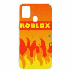 Чехол для Samsung M31 Roblox and fire background - PrintSalon