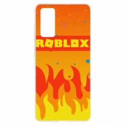Чехол для Samsung S20 FE Roblox and fire background - PrintSalon