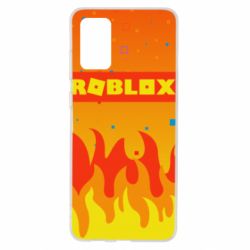 Чехол для Samsung S20+ Roblox and fire background - PrintSalon