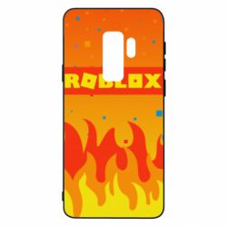 Чехол для Samsung S9+ Roblox and fire background - PrintSalon