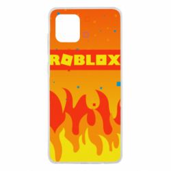 Чехол для Samsung Note 10 Lite Roblox and fire background - PrintSalon