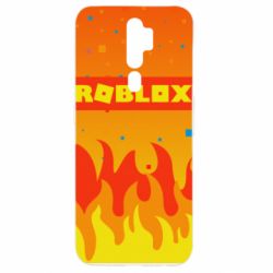 Чехол для Oppo A5/A9 2020 Roblox and fire background - PrintSalon