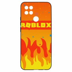 Чехол для Oppo A15s/A15 Roblox and fire background - PrintSalon