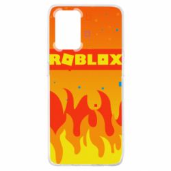 Чехол для Oppo A74 4G Roblox and fire background - PrintSalon