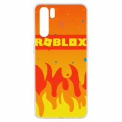 Чехол для Oppo A91/Reno3 Roblox and fire background - PrintSalon