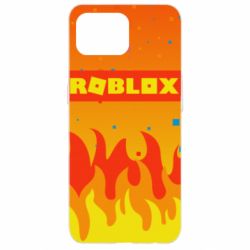 Чехол для Oppo Reno 4 Lite Roblox and fire background - PrintSalon