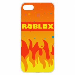 Чехол для iPhone 8 Roblox and fire background - PrintSalon