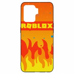 Чехол для Oppo Reno 5 Lite Roblox and fire background - PrintSalon
