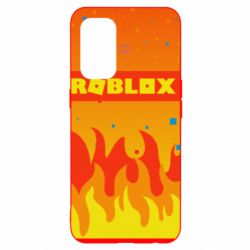 Чехол для Oppo Reno 5 4G Roblox and fire background - PrintSalon
