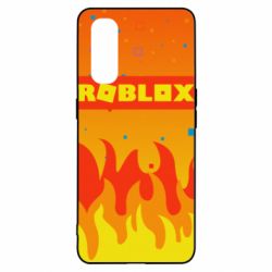Чехол для Oppo Find X2 Roblox and fire background - PrintSalon