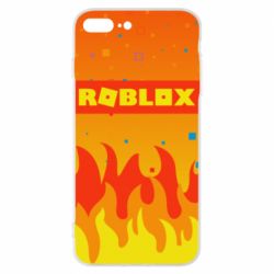 Чехол для iPhone 8 Plus Roblox and fire background - PrintSalon