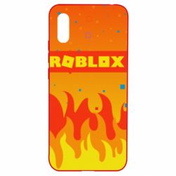 Чехол для Xiaomi Redmi 9a Roblox and fire background - PrintSalon