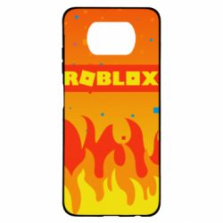 Чехол для Xiaomi Poco X3 Roblox and fire background - PrintSalon