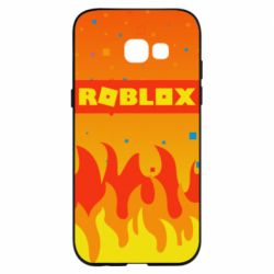 Чехол для Samsung A5 2017 Roblox and fire background - PrintSalon