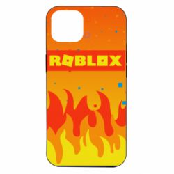 Чехол для iPhone 14 Roblox and fire background - PrintSalon