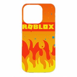 Чехол для iPhone 14 Pro Roblox and fire background - PrintSalon