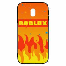 Чехол для Samsung J3 2017 Roblox and fire background - PrintSalon