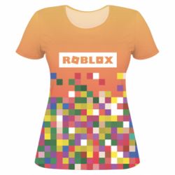 Женская футболка 3D Roblox and squares - PrintSalon